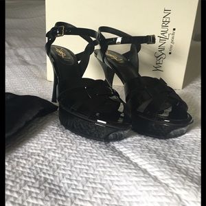 Yves Saint Laurent Black Platform Sandals